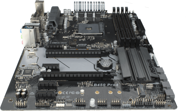 ASRock B450 Pro4 Rev.1 ATX Mainboard - Sockel AM4 4x DDR4 PCIe3x16 + I/O Shield