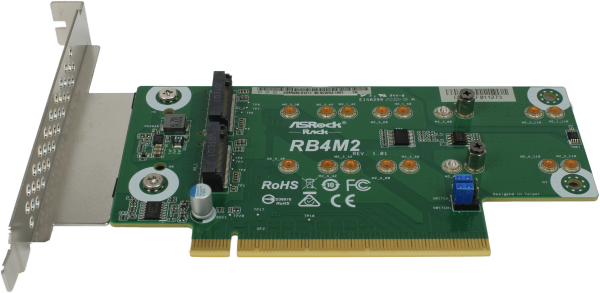 ASRock Rack RB4M2 - FP M.2 Adapter Board | 4 x M.2 M-Key SSD to PCIe3.0  x16