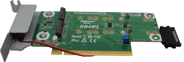 ASRock Rack RB4M2 - Adapter Board | 4x M.2 M-Key SSD to PCIe3.0  x16 mit Lüfter
