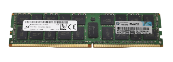 HP Micron RAM 16GB 2Rx4 PC4-2133P Server DDR4 RDIMM 752369-081 MTA36ASF2G72PZ-2G