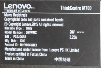 Lenovo ThinkCentre M700 Tiny Desktop PC i3 6100T 4GB RAM 128GB SSD Win10 + PSU