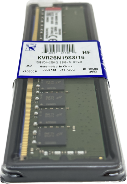 Kingston 16GB DDR4 2666 CL19 UDIMM PC Arbeitsspeicher 288 Pin KVR26N19S8 16