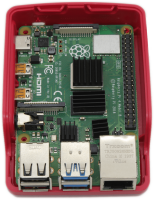 Raspberry Pi 4 Model B Pink+Weiß No SD 4GB RAM Gehäuse + Kühlkörper HDMI No PSU