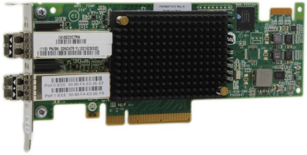 Emulex LPE16002 Dual-Port 16Gb/s PCIex8 FC Host Bus Adapter P005947-41C LP +GBIC