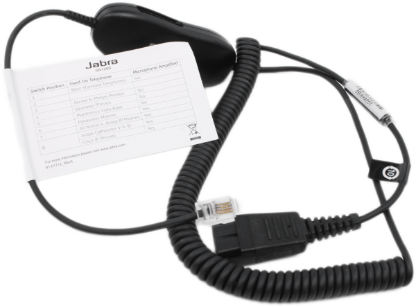 Jabra GN Netcom GN1200 CC Smart Cord Spiral 0,8 - 2 Meter QD auf RJ10 | 88011-99