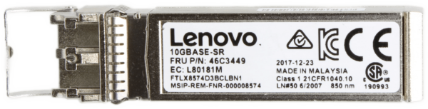 Lenovo | FTLX8574D3BCLBN1 10GBase SR SFP+ FC 850nm Optical Transciever 46C3449