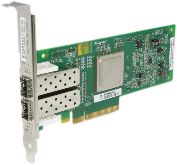 HP | QLogic Network Card QLE2562-HP Dual-Port 8Gb SFP+ PCIe2 x8 FP | AJ764-63002
