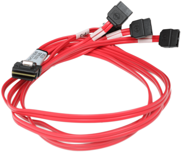 LSI Molex Mini SAS SFF-8087 zu 4x SATA RAID Controller Kabel 45cm Rot 79576-3003