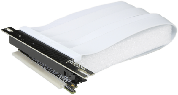 LINKUP Ultra PCIe 4.0 x16 Riser Cable Left angle 28 cm PCIE4EXT11SL-028-WH White