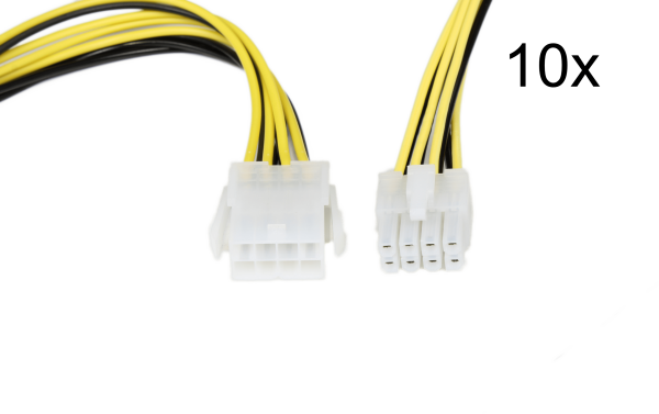 10x ATX 12V EPS 8-pin Verlängerungs Stromkabel / Extension Male to Female 20 cm