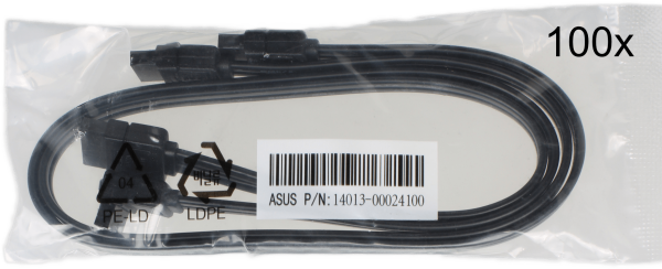 100x Asus SATA III Kabel Set 1x 90° auf flach 1x flach auf flach 14013-00024100