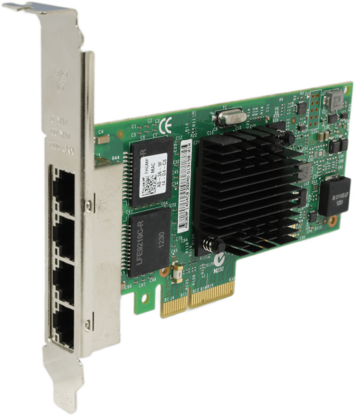 Dell Intel I350-T4 Quad Port PCIe x4 1Gbps RJ-45 Netzwerk Adapter 0THGMP FP